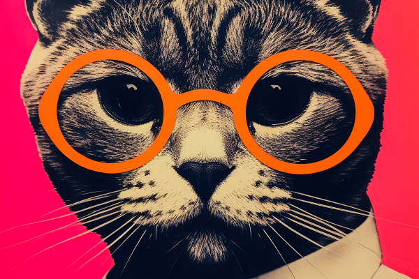 Anthromorphic Cat with Glasses